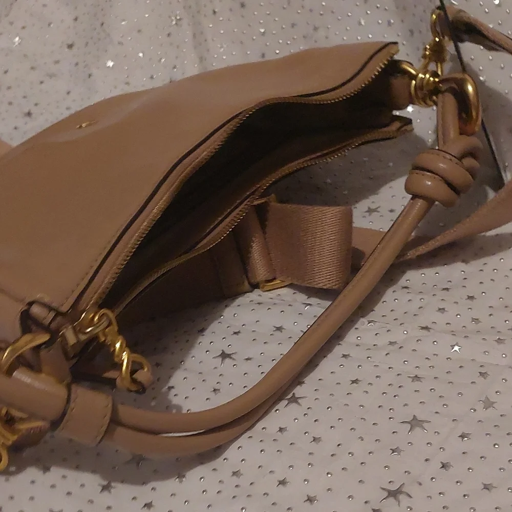 Donna Karan Roslyn Small Leather Hobo Bag - Fawn - Picture 9 of 10